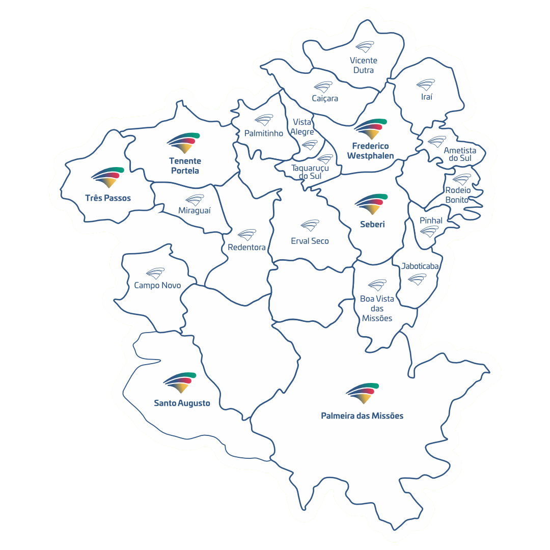 Mapa de atuação no Rio Grande do Sul